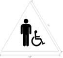 Wheelchair Accessible Men No Text Restroom Door ADA Sign - 12" x 12" - White Acrylic ADA sign with Grade 2 braille
