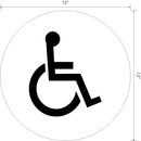 Wheelchair Accessible No Text Womens Restroom Door ADA Sign - 12" x 12" - White Acrylic ADA sign with Grade 2 braille