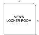 Mens Locker Room Room ID ADA Braille Sign - 6" x 6" - White Acrylic ADA sign with Grade 2 braille