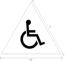 Wheelchair Accessible No Text Mens Restroom Door ADA Sign - 12" x 12" - White Acrylic ADA sign with Grade 2 braille