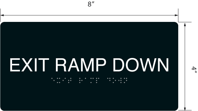 Exit Ramp Down' Acrylic ADA Braille Sign - 4