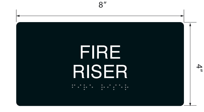 Fire Riser' Acrylic ADA Braille Sign - 4