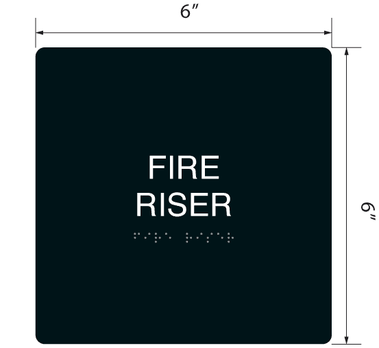 Fire Riser' Acrylic ADA Braille Sign - 6