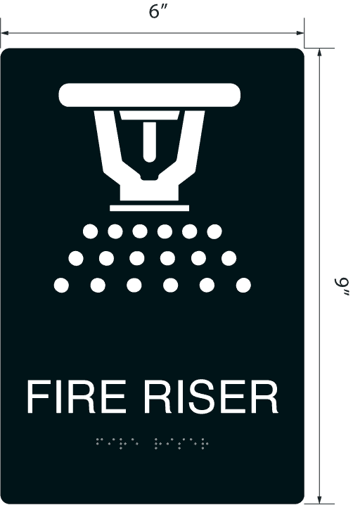 Fire Riser' Acrylic ADA Braille Sign - 9