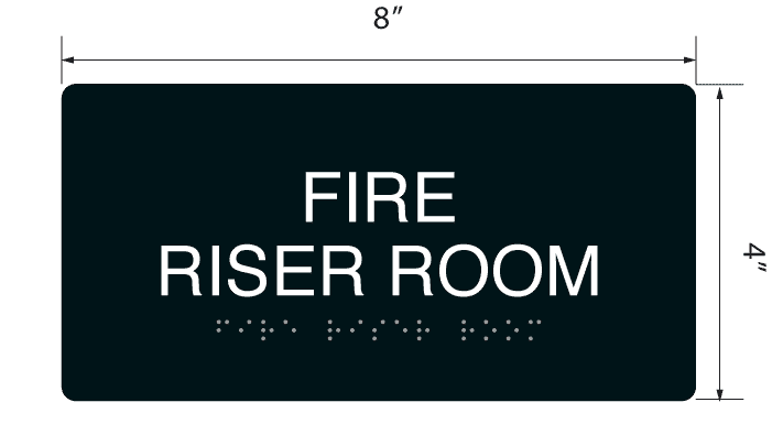 Fire Riser Room' Acrylic ADA Braille Sign - 4