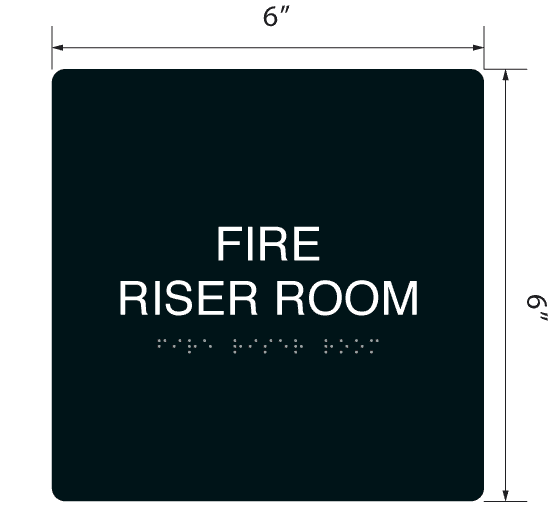 Fire Riser Room' Acrylic ADA Braille Sign - 6
