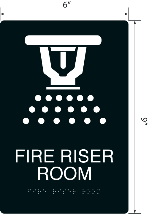 Fire Riser Info Sign Fire Riser Room' Acrylic ADA Braille Sign - 9