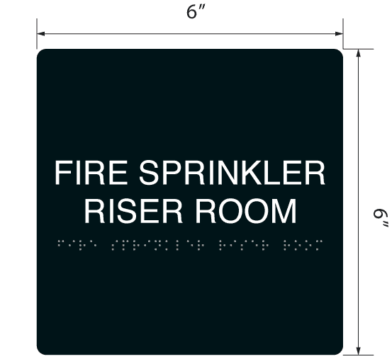Fire Sprinkler Riser Room' Acrylic ADA Braille Sign - 6