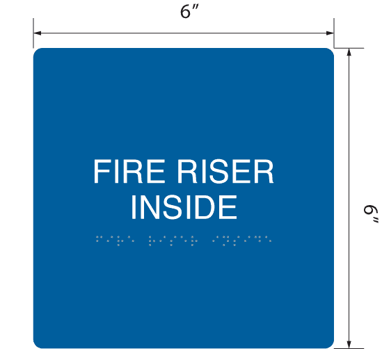 Fire Riser Inside' Acrylic ADA Braille Sign - 6