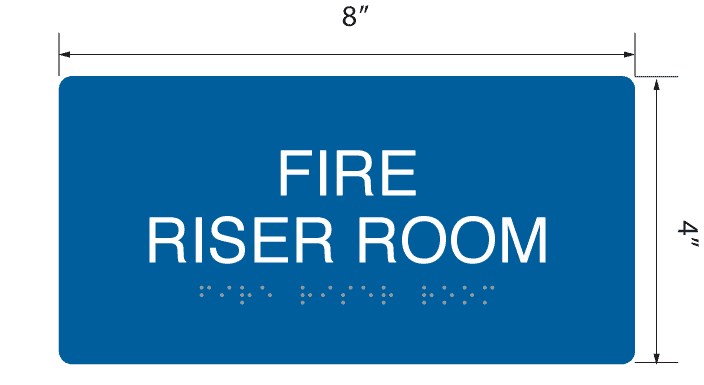 Fire Riser Room Signage Code Requirement Fire Riser Room' Acrylic ADA Braille Sign - 4
