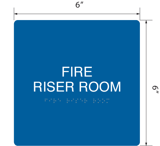 Fire Riser Room' Acrylic ADA Braille Sign - 6