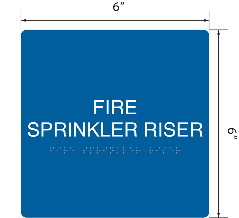 Fire Sprinkler Riser' Acrylic ADA Braille Sign - 6