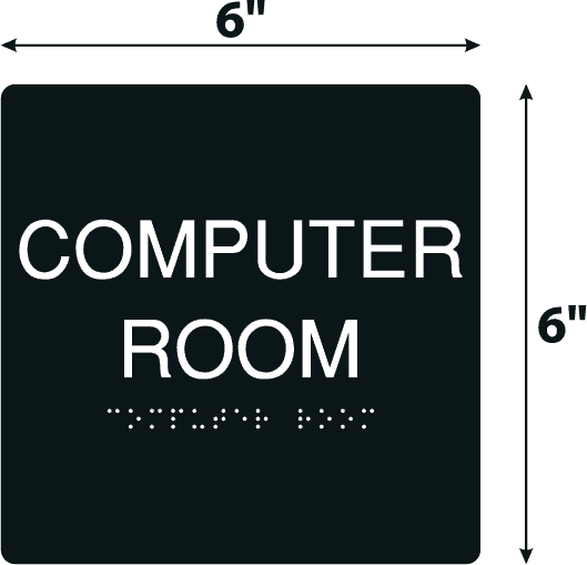 Computer Room Black Acrylic Wall Sign - 6