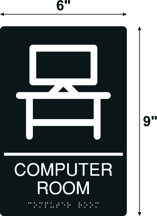Copmputer Sign Computer Room Black Acrylic Wall Sign - 9