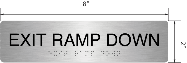 Exit Ramp Signage Exit Ramp Down' Acrylic ADA Braille Sign - 2