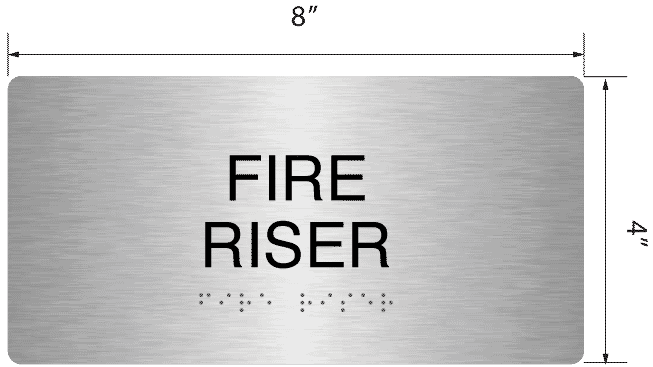 Fire Riser Info Sign Fire Riser' Acrylic ADA Braille Sign - 4