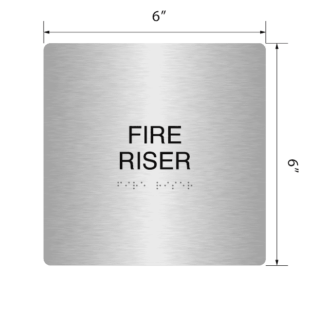 Fire Riser' Acrylic ADA Braille Sign - 6