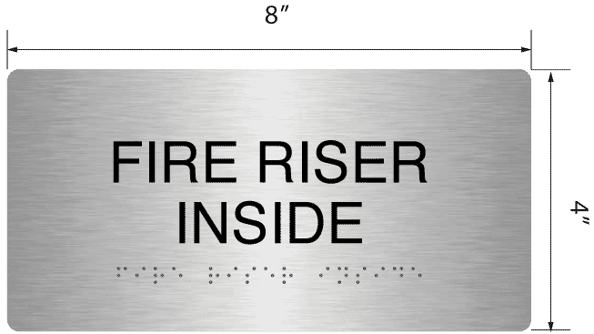 Fire Riser Inside' Acrylic ADA Braille Sign - 4