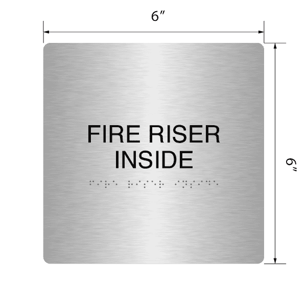 Fire Riser Inside' Acrylic ADA Braille Sign - 6