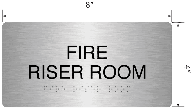 Fire Riser Room' Acrylic ADA Braille Sign - 4