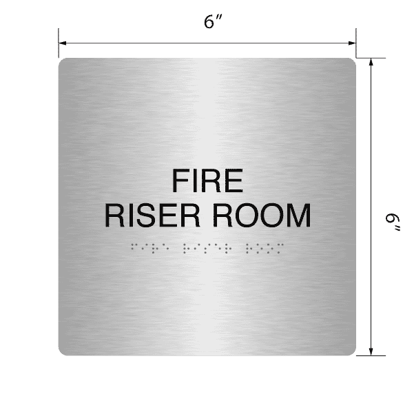 Fire Riser Room' Acrylic ADA Braille Sign - 6