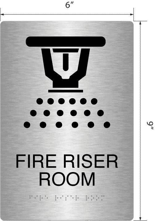 Fire Riser Room' Acrylic ADA Braille Sign - 9