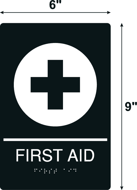 First Aid Black Acrylic Wall Sign - 9