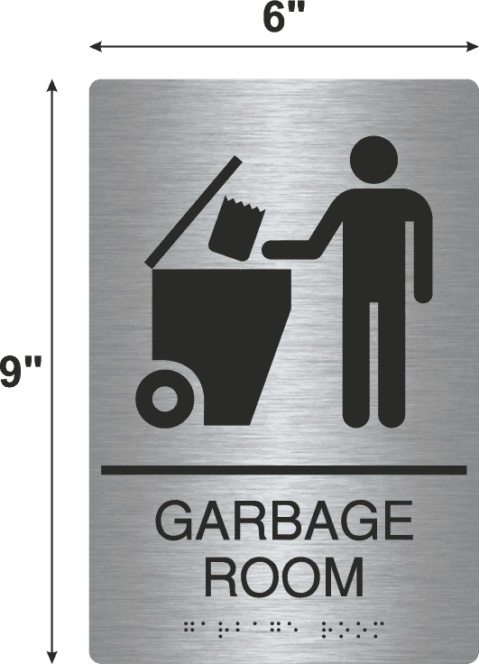 Garbage Sign Rectangle Garbage Room Sign