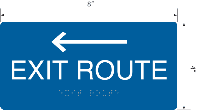 Exit Routes Lettering Exit Route' Acrylic ADA Braille Sign - 4