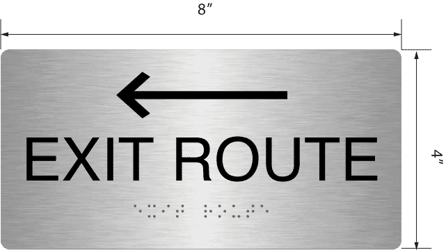 Exit Routes Lettering Exit Route' Acrylic ADA Braille Sign - 4