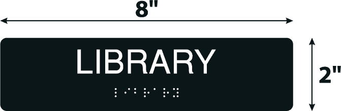 Library Black Acrylic Wall Sign - 2