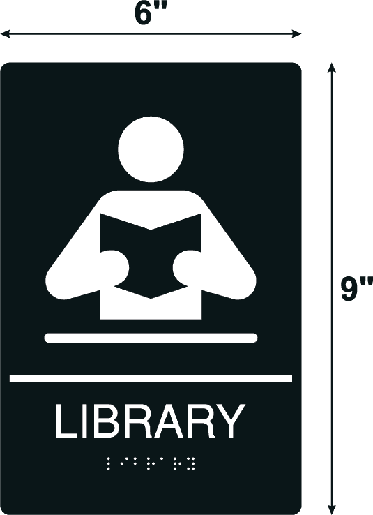 Library Black Acrylic Wall Sign - 9