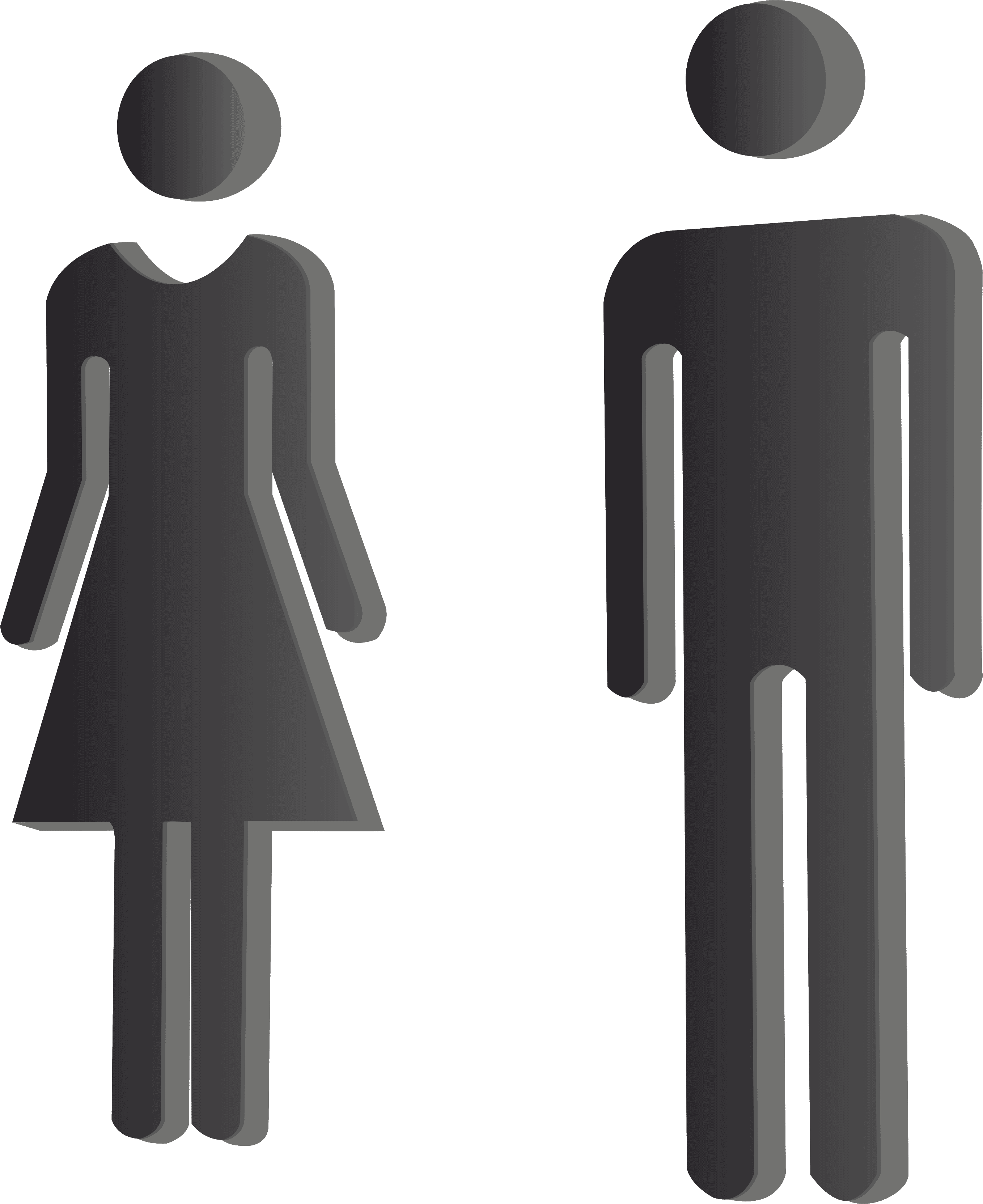 Men And Women' Black Acrylic Sign, ADA Sign Store