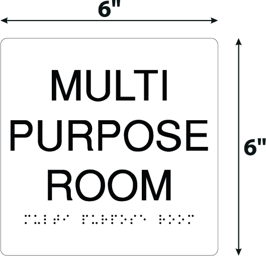 Mpr Room Sign Multi Purpose Room Black Acrylic Wall Sign - 6