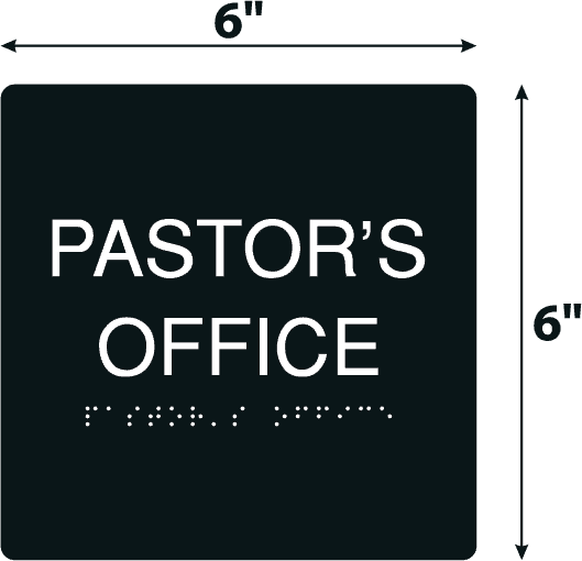 Pastor Sign Pastor's Office Black Acrylic Wall Sign - 6