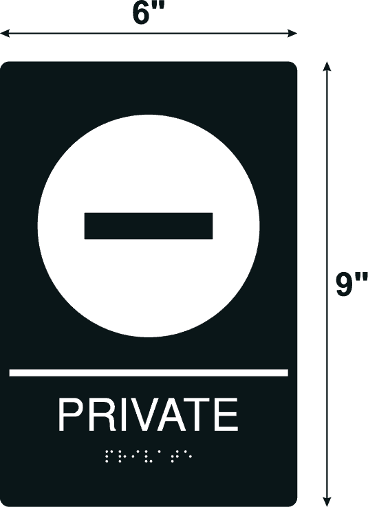 Private Black Acrylic Wall Sign - 9