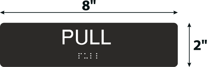 Pull Black Acrylic Wall Sign - 2