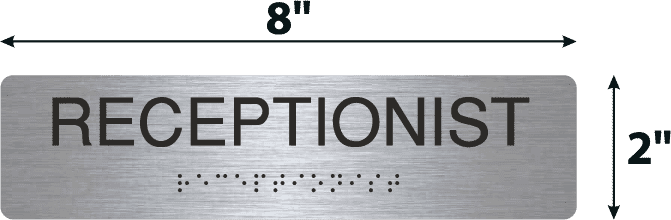 Receptionist Black Acrylic Wall Sign - 2