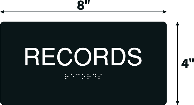 Record Section Signage Records Black Acrylic Wall Sign - 4