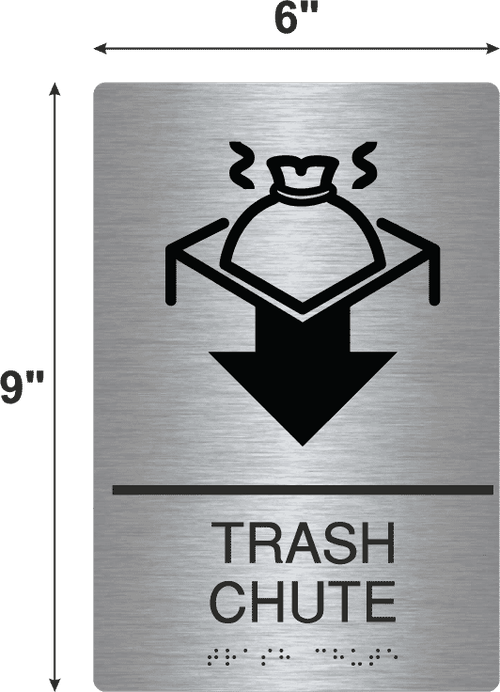 Trash Chute Black Acrylic Wall Sign - 9