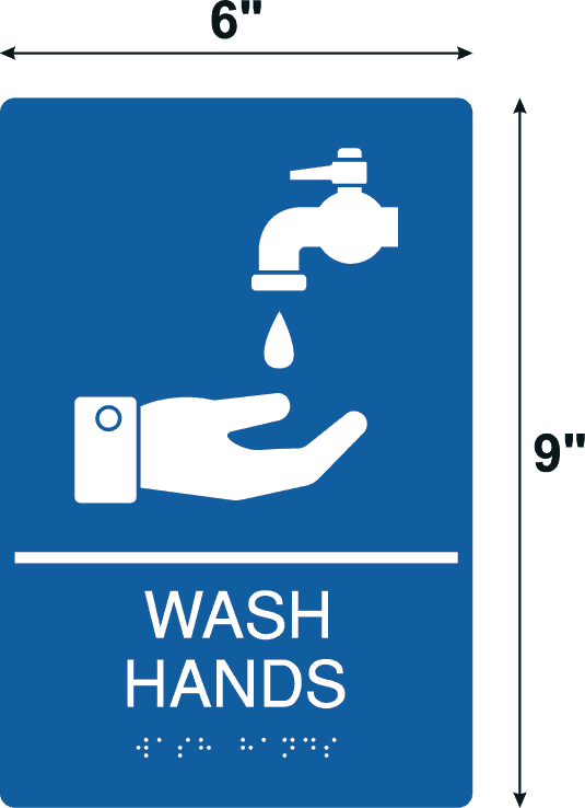 Wash Hands Black Acrylic Wall Sign - 9
