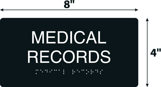 Medical Records Black Acrylic Wall Sign - 4