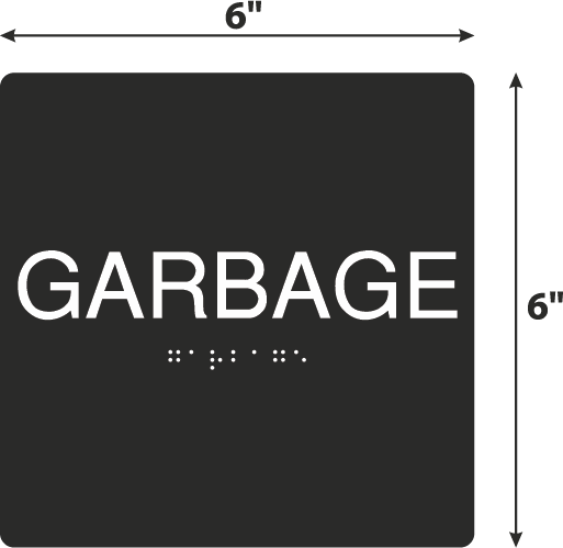 Garbage Black Acrylic Wall Sign - 6