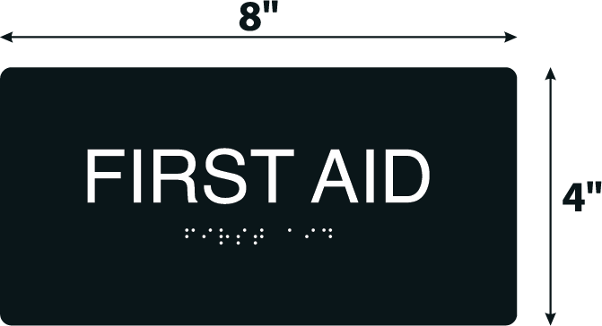 First Aid Black Acrylic Wall Sign - 4